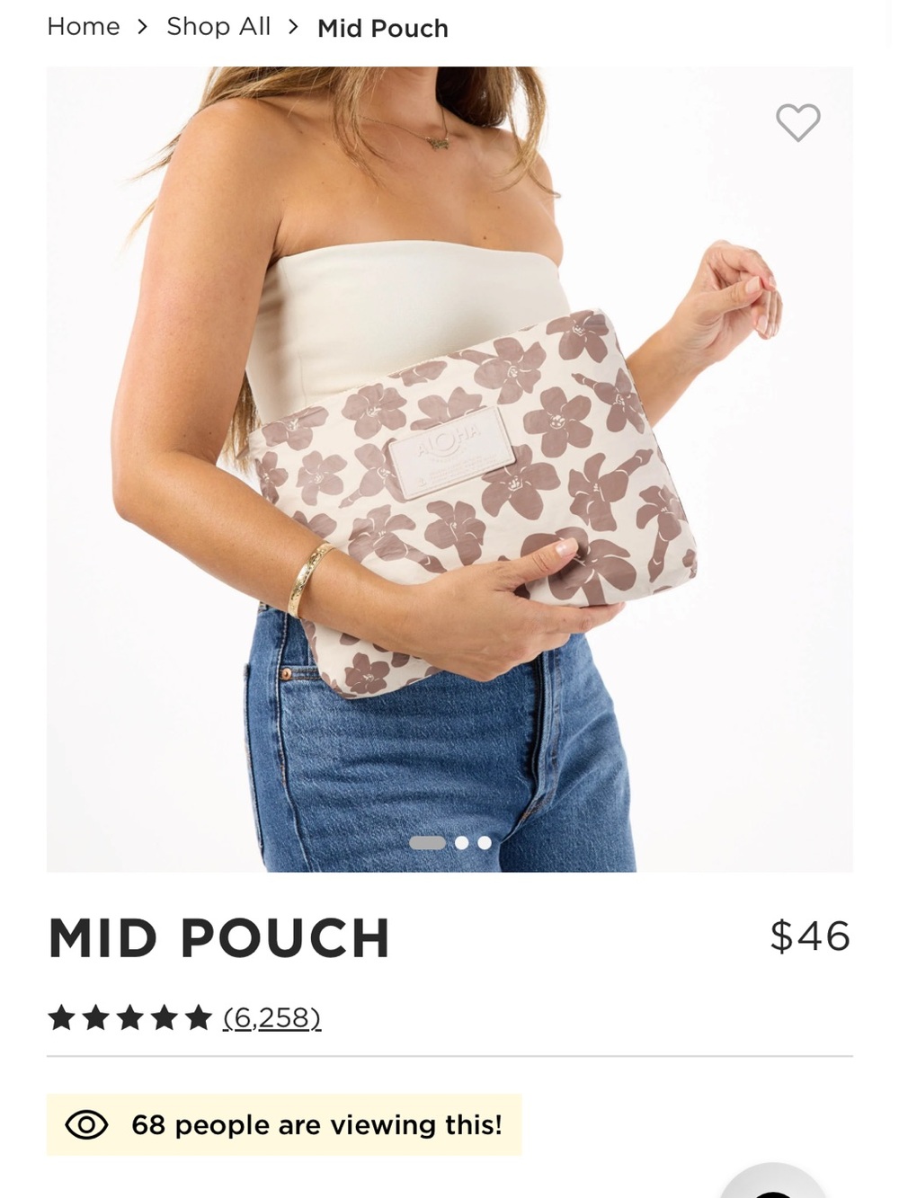 NWT ALOHA Collection Mid Pouch in Puakenikeni - Picture 2 of 4